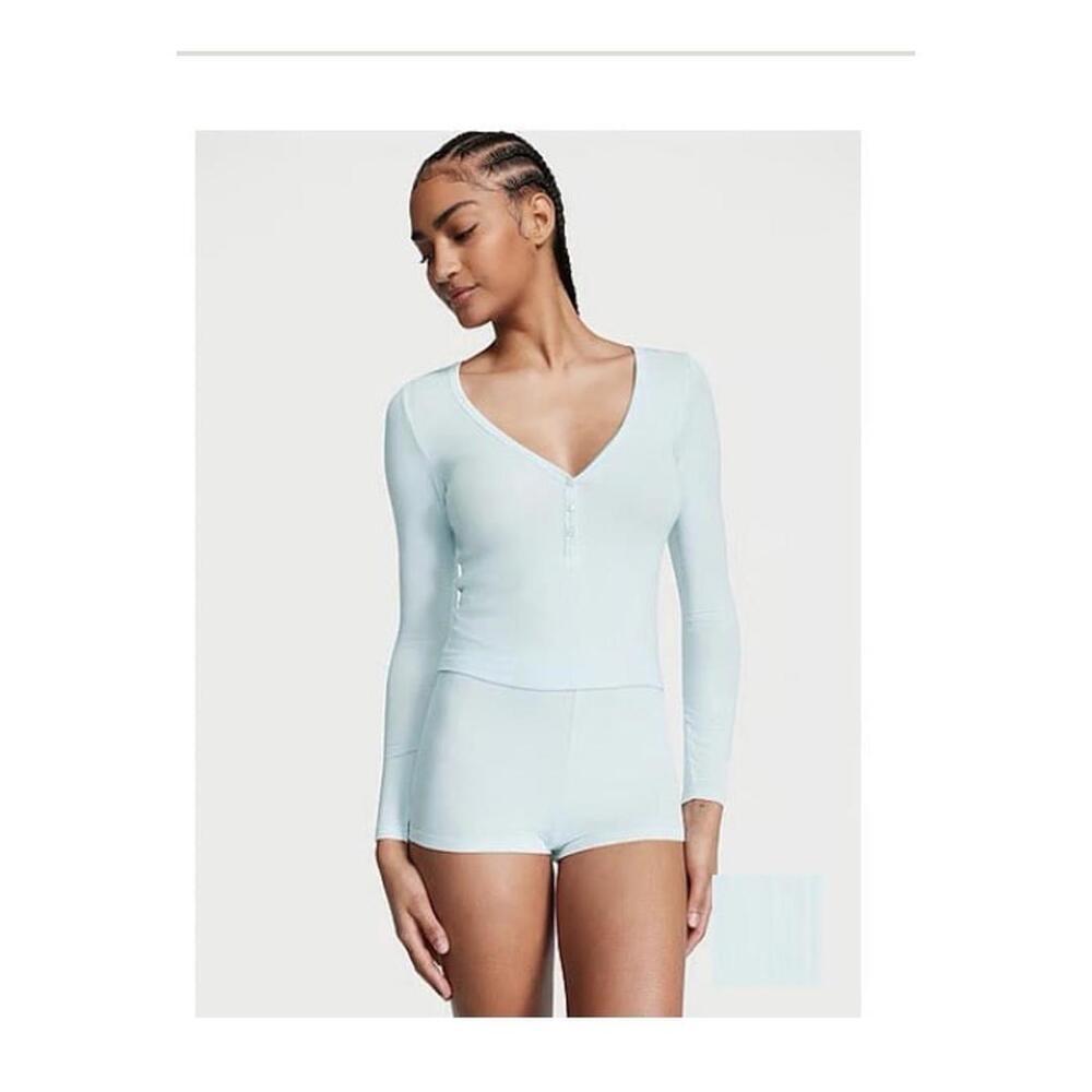 Victoria's Secret Ribbed Modal Henley Short Set - Picture 5 of 5